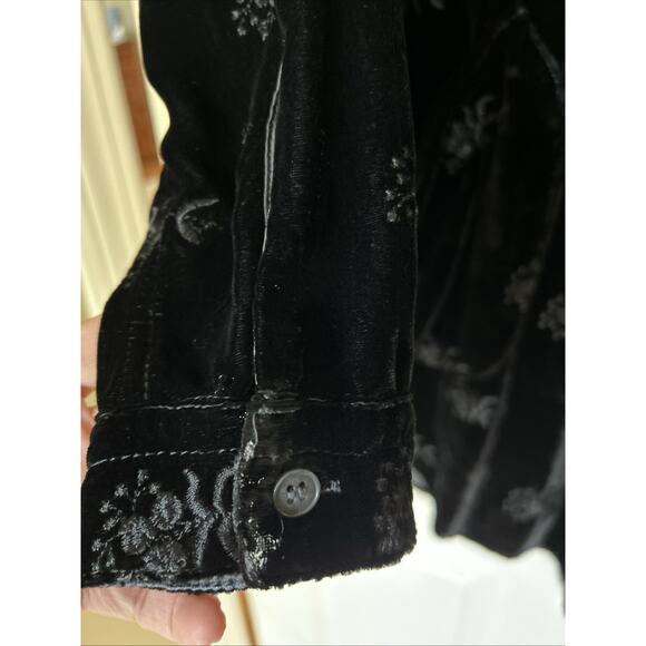 CP Shades Velvet-Silk rayon Embroidered Tunic pockets long sleeve XS EUC - Picture 5 of 12